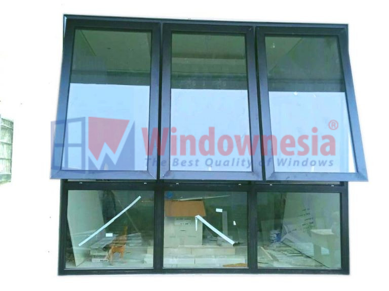 Jual Jendela Jungkit Aluminium Kaca, Jendela Awning Aluminium