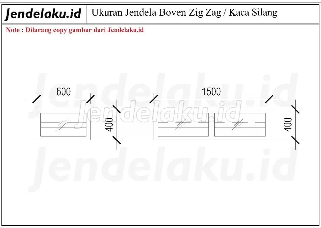 Ukuran Jendela Boven Zig Zag