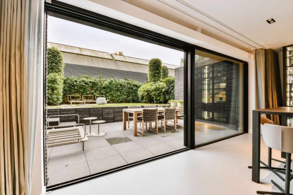 Attractive huge sliding glass door