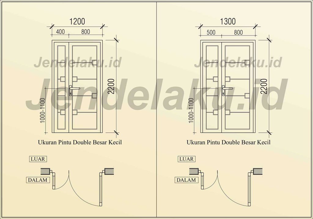 Ukuran Pintu Utama 2 Daun Besar Kecil